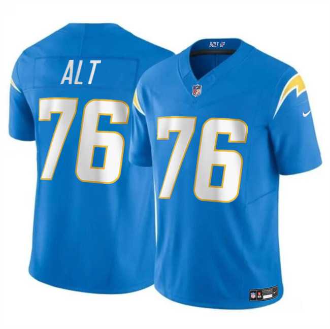 Men & Women & Youth Los Angeles Chargers #76 Joe Alt Light Blue 2024 Draft F.U.S.E. Vapor Limited Stitched Jersey